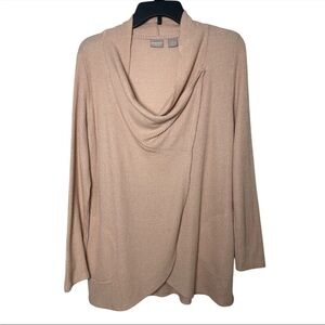 Chicos Zenergy Waffle Knit convertible draped Wrap blush Cardigan Womens 0 4/6